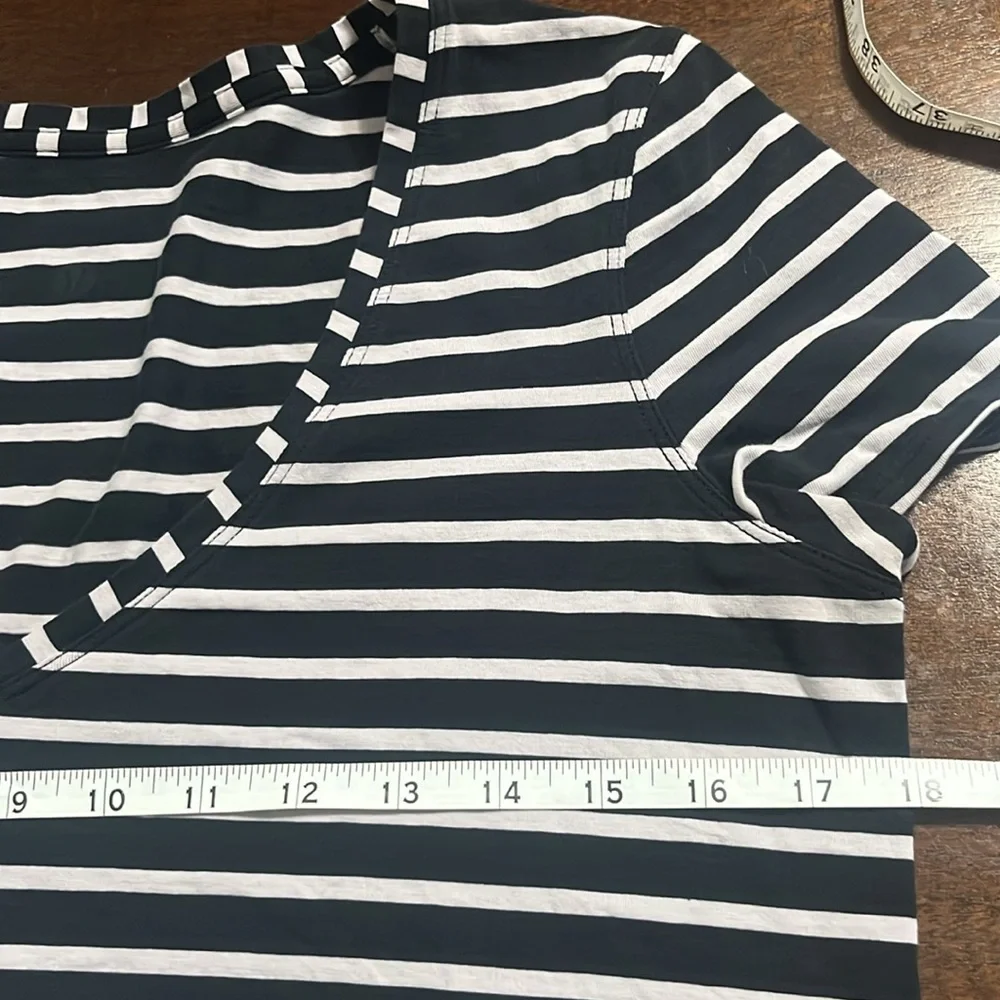 Lululemon Love Tee V Yachtie Stripe Black Chrome